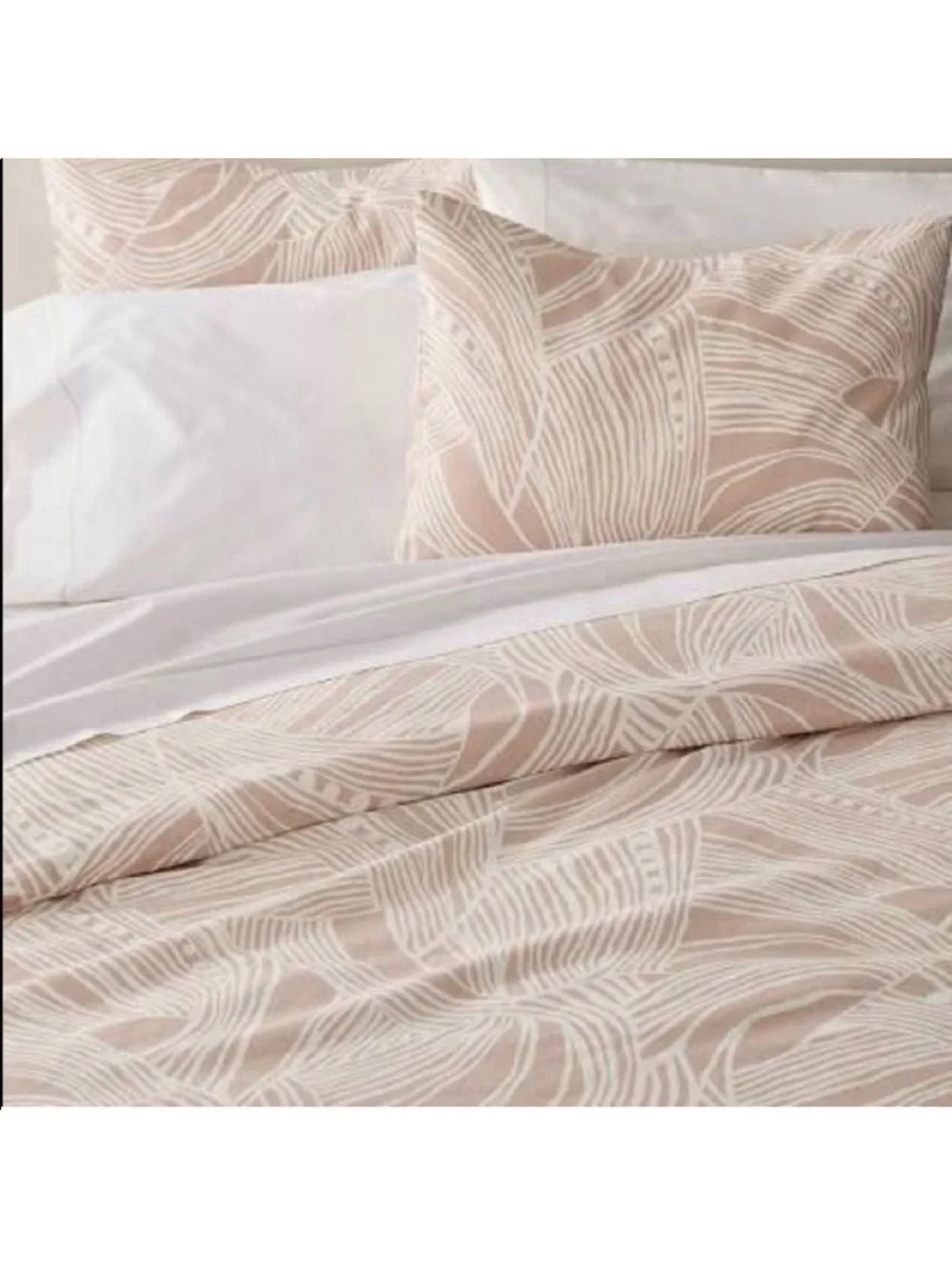 Crate & Barrel Anika Blush Duvet King